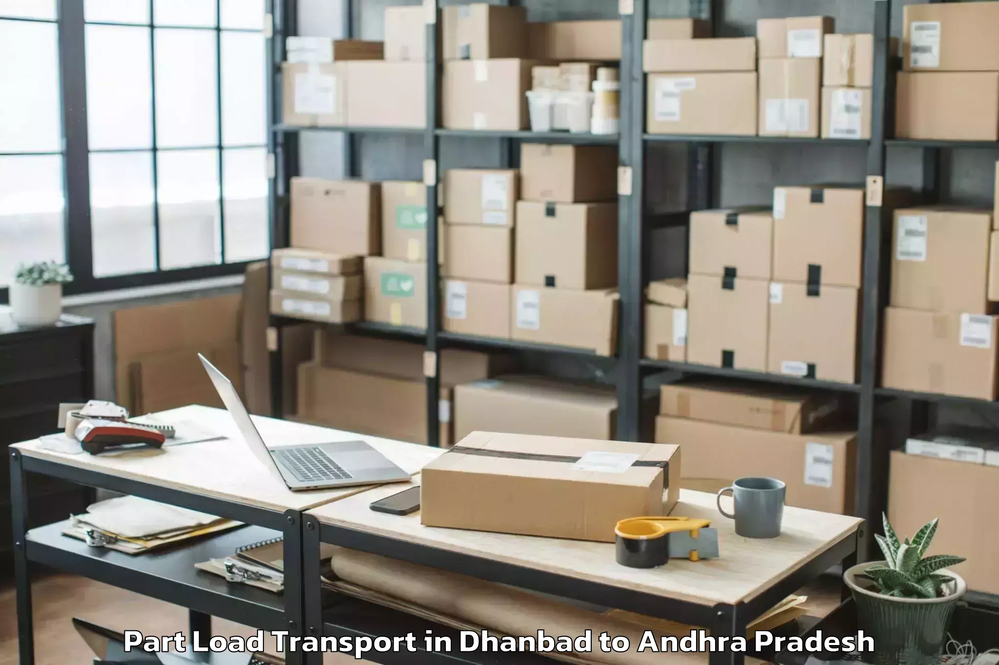 Easy Dhanbad to Vadlamudi Part Load Transport Booking